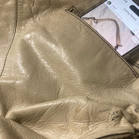 Cream HOBO Bag with Crescent Shape and Metal Hardware (24) - Picture 13 of 14